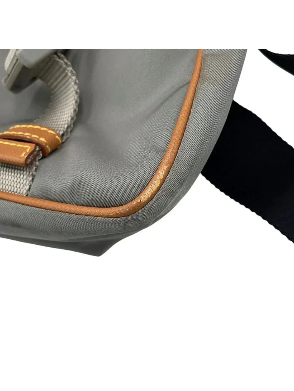 Prada Shoulder Bag Saffiano Leather Nylon Black